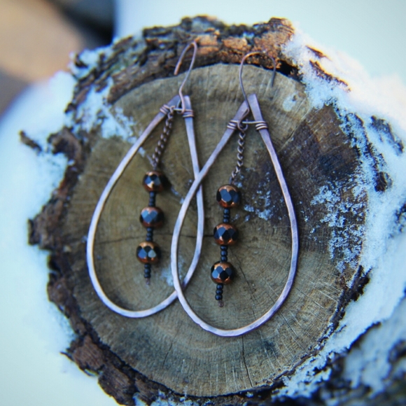 Copper Statement earrings - Picture 3 of 5